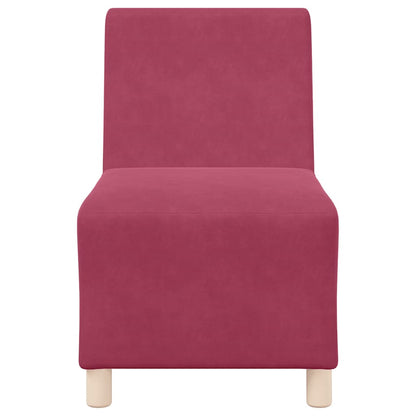 Modulsofa Enhed Uden Arme 2 Pcs Vinrød 55 X 74 X 82 Cm Fløjl - Billede 5