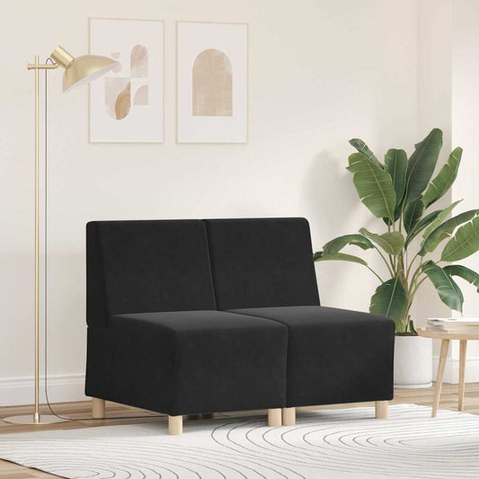 Modulsofa Enhed Uden Arme 2 Pcs Sort 55 X 74 X 82 Cm Fløjl - Hovedbillede
