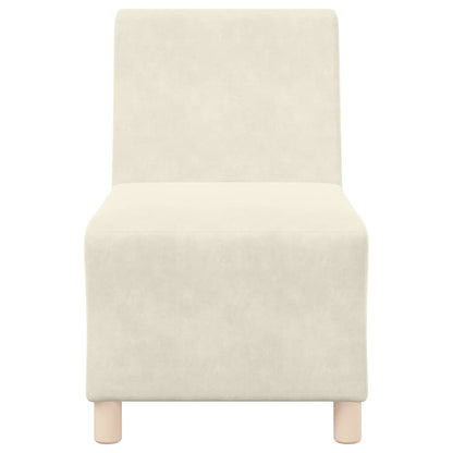 Modulsofa Enhed Uden Arme 2 Pcs Creme 55 X 74 X 82 Cm Fløjl - Billede 6