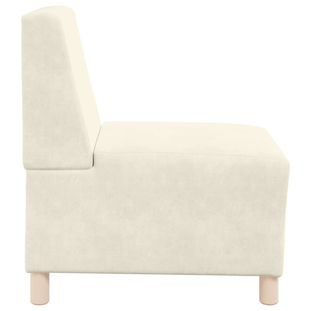 Modulsofa Enhed Uden Arme 2 Pcs Creme 55 X 74 X 82 Cm Fløjl - Billede 8