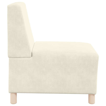 Modulsofa Enhed Uden Arme 2 Pcs Creme 55 X 74 X 82 Cm Fløjl - Billede 9