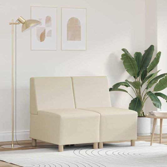 Modulsofa Enhed Uden Arme 2 Pcs Creme 55 X 74 X 82 Cm - Hovedbillede