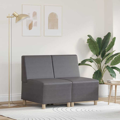 Modulsofa Enhed Uden Arme 2 Pcs Grå 55 X 74 X 82 Cm Faux Læder - Hovedbillede