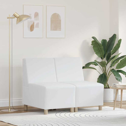 Modulsofa Enhed Uden Arme 2 Pcs Hvid 55 X 74 X 82 Cm Faux Læder - Hovedbillede
