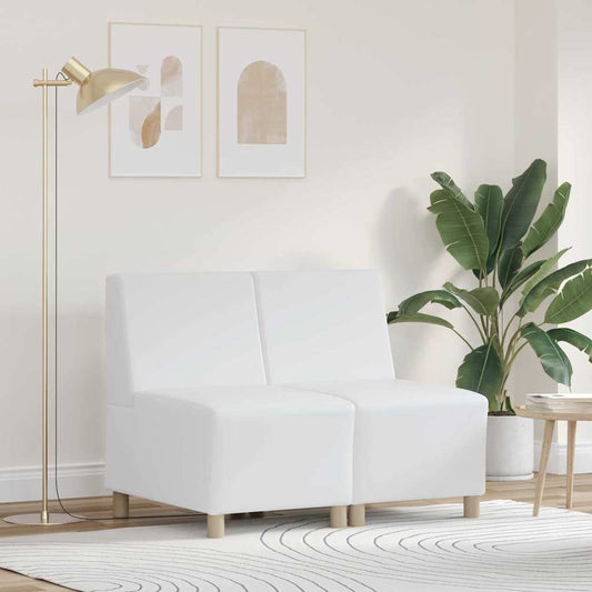 Modulsofa Enhed Uden Arme 2 Pcs Hvid 55 X 74 X 82 Cm Faux Læder - Hovedbillede
