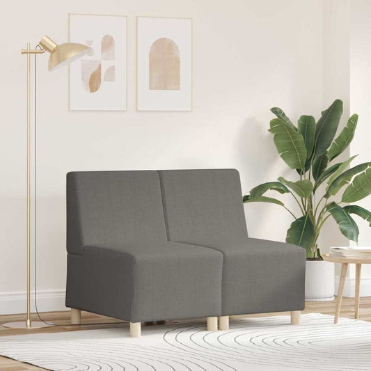 Modulsofa Enhed Uden Arme 2 Pcs Lysegrå 55 X 74 X 82 Cm - Hovedbillede