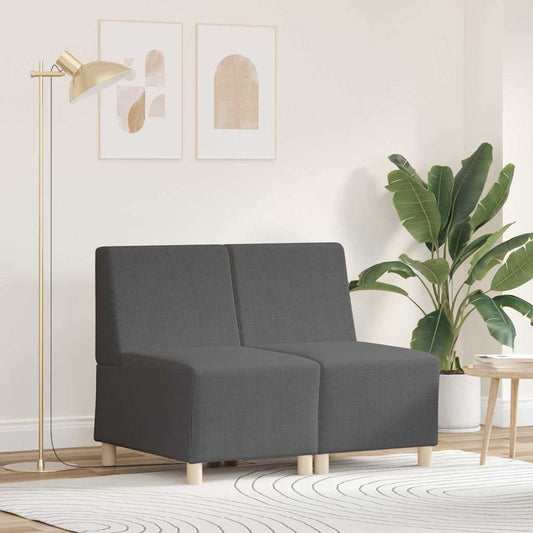 Modulsofa Enhed Uden Arme 2 Pcs Mørkegrå 55 X 74 X 82 Cm - Hovedbillede