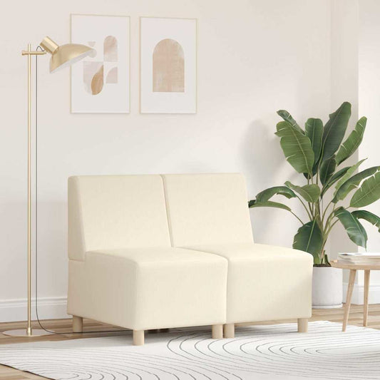 Modulsofa Enhed Uden Arme 2 Pcs Creme 55 X 74 X 82 Cm - Hovedbillede