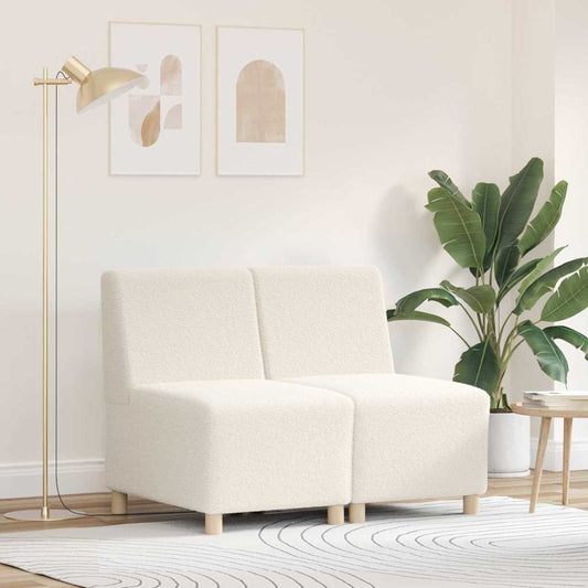Modulsofa Enhed Uden Arme 2 Pcs Creme 55 X 74 X 82 Cm - Hovedbillede