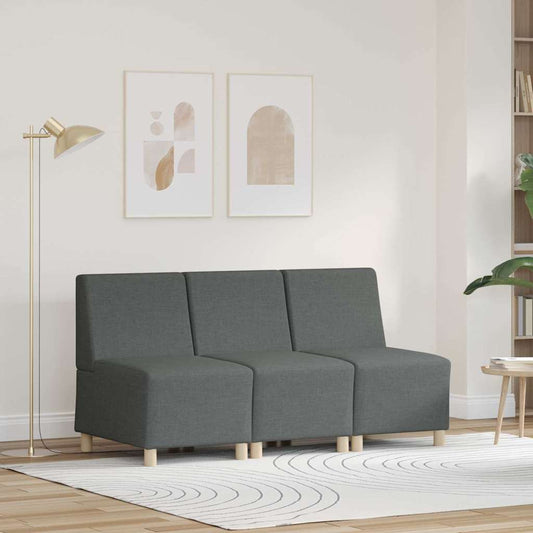 Modulsofa Enhed Uden Arme 3 Pcs Mørkegrå 55 X 74 X 82 Cm Stof - Hovedbillede