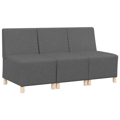 Modulsofa Enhed Uden Arme 3 Pcs Mørkegrå 55 X 74 X 82 Cm Stof - Billede 2
