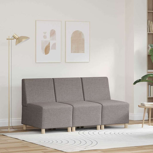 Modulsofa Enhed Uden Arme 3 Pcs Gråbrun 55 X 74 X 82 Cm Stof - Hovedbillede