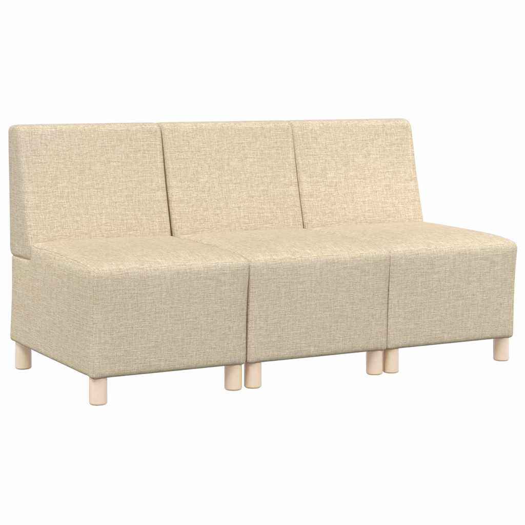 Modulsofa Enhed Uden Arme 3 Pcs Creme 55 X 74 X 82 Cm Stof - Billede 2