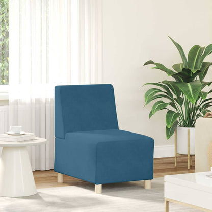 Modulsofa Enhed Uden Arme 3 Pcs Blå 55 X 74 X 82 Cm Fløjl - Billede 3