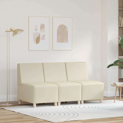 Modulsofa Enhed Uden Arme 3 Pcs Creme 55 X 74 X 82 Cm - Hovedbillede