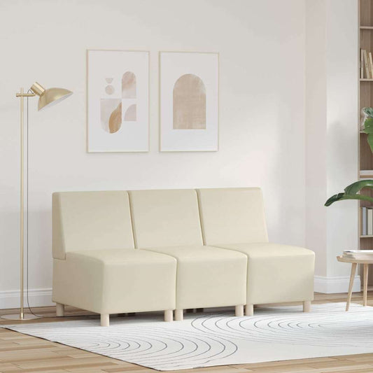 Modulsofa Enhed Uden Arme 3 Pcs Creme 55 X 74 X 82 Cm - Hovedbillede