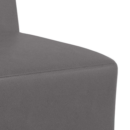 Modulsofa Enhed Uden Arme 3 Pcs Grå 55 X 74 X 82 Cm Faux Læder - Billede 8