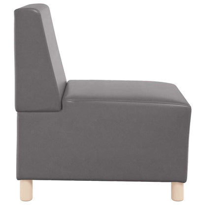 Modulsofa Enhed Uden Arme 3 Pcs Grå 55 X 74 X 82 Cm Faux Læder - Billede 6