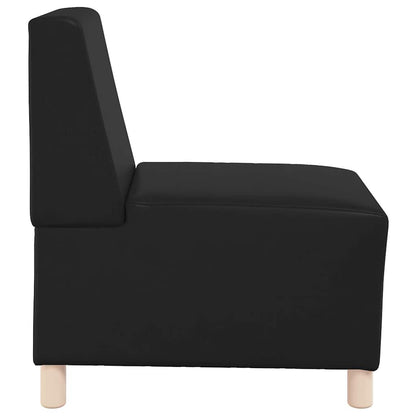 Modulsofa Enhed Uden Arme 3 Pcs Sort 55 X 74 X 82 Cm Faux Læder - Billede 6