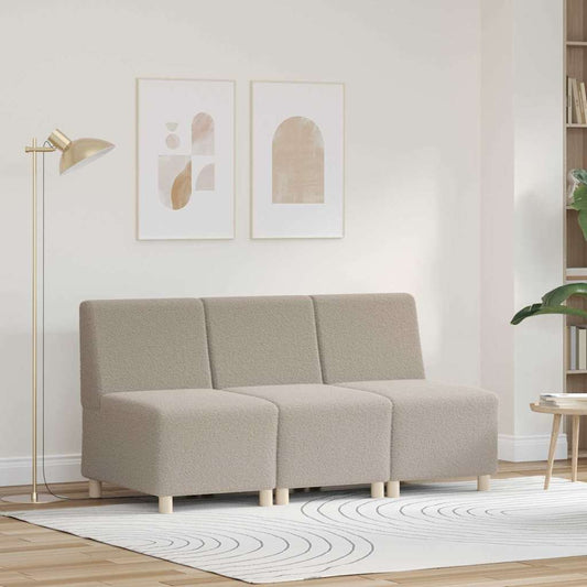 Modulsofa Enhed Uden Arme 3 Pcs Lysegrå 55 X 74 X 82 Cm - Hovedbillede