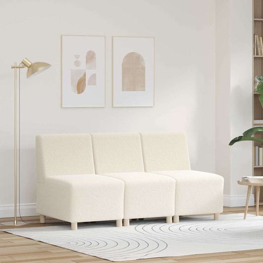 Modulsofa Enhed Uden Arme 3 Pcs Creme 55 X 74 X 82 Cm - Hovedbillede