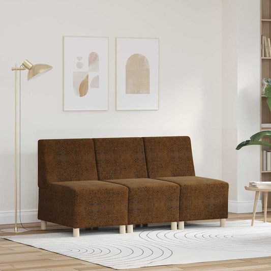 Modulsofa Enhed Uden Arme 3 Pcs Brun 55 X 74 X 82 Cm - Hovedbillede