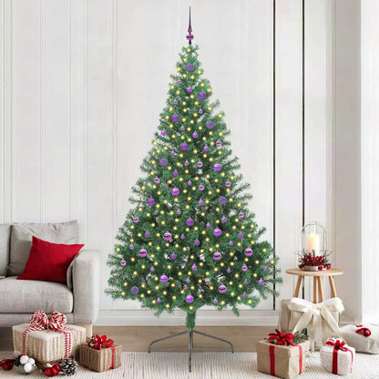 Kunstig Forbelyst Juletræ Med 300 Led'er 240 Cm Pvc - Hovedbillede