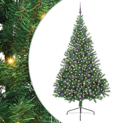 Kunstig Forbelyst Juletræ Med 300 Led'er 240 Cm Pvc - Billede 2