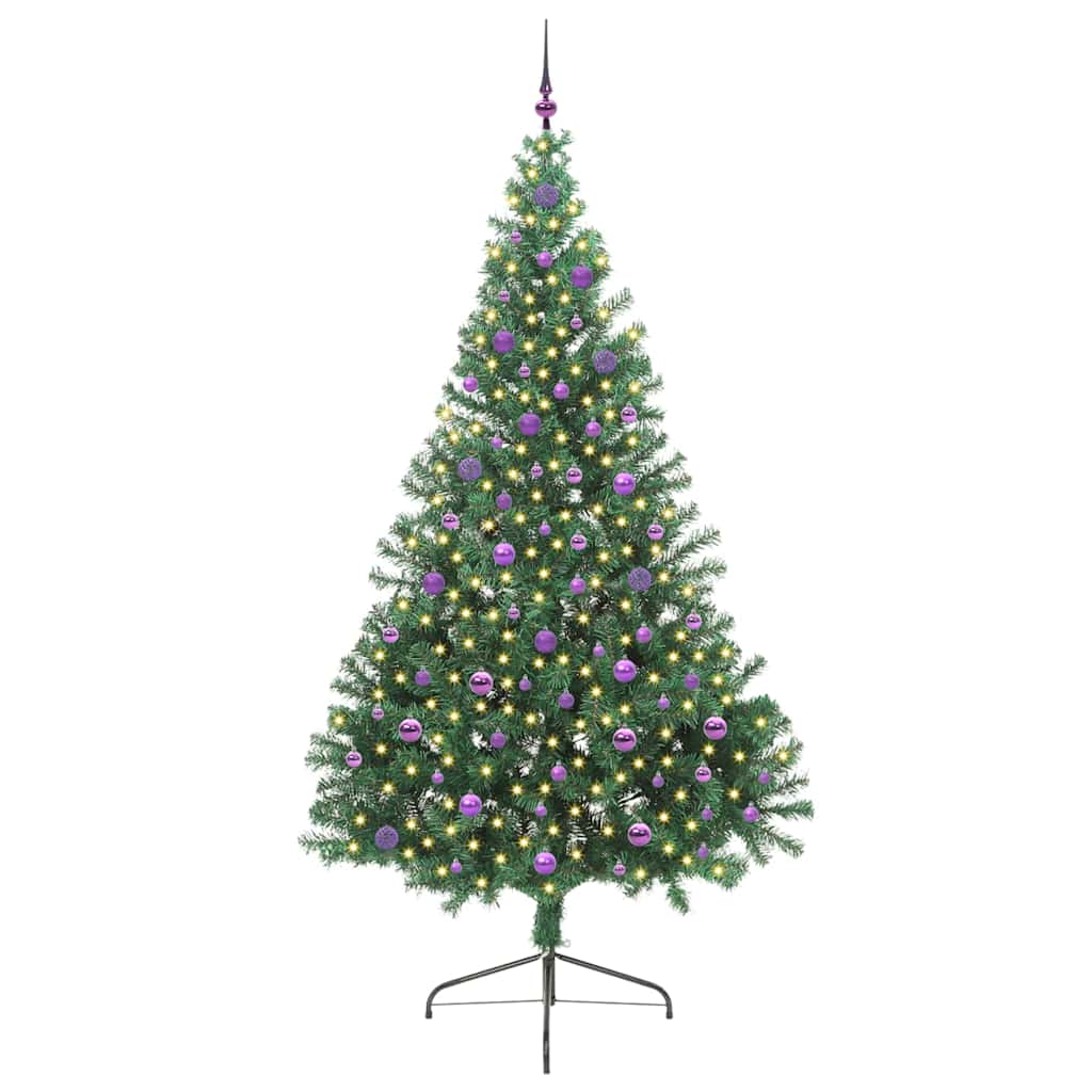 Kunstig Forbelyst Juletræ Med 300 Led'er 240 Cm Pvc - Billede 3