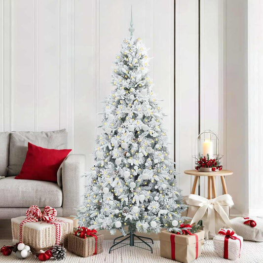 Kunstigt Hinged Juletræ Med 300 Led'er 180 Cm Pe Og Pvc - Hovedbillede