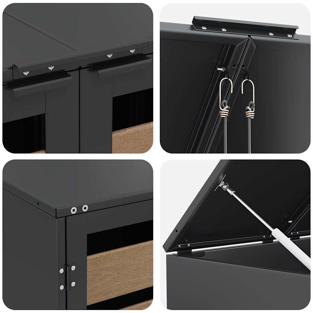 Affaldsspand Opbevaring Med Gasløftlåg Til 240l Spand Stål - Billede 9