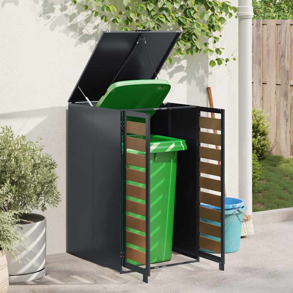 Affaldsspand Opbevaring Med Gasløftlåg Til 240l Spand Stål - Billede 4