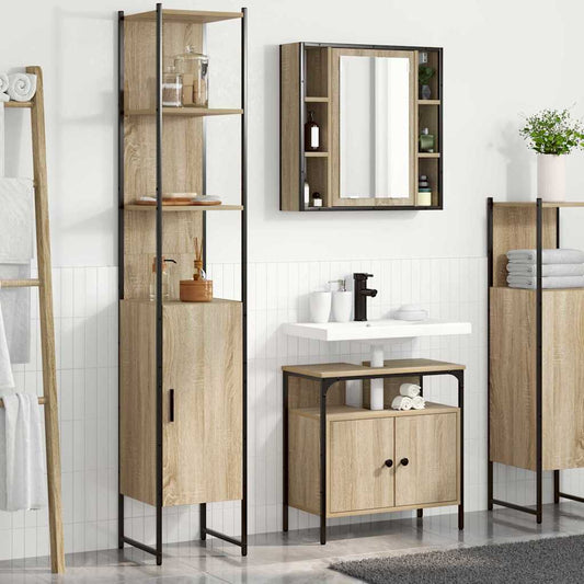Badeværelsesskabsæt Andet 3 Pcs Sonoma-eg 33 X 33 X 185.5 Cm - Hovedbillede