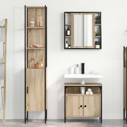 Badeværelsesskabsæt Andet 3 Pcs Sonoma-eg 33 X 33 X 185.5 Cm - Billede 4