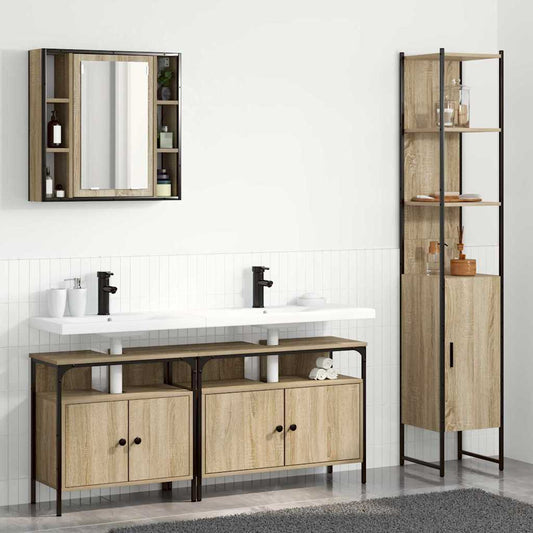 Badeværelsesmøbel Sæt Andet 4 Pcs Sonoma-eg 33 X 33 X 185.5 Cm - Hovedbillede