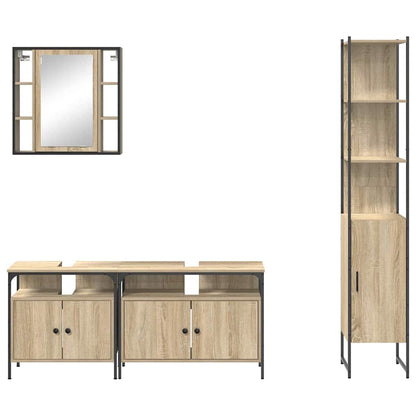 Badeværelsesmøbel Sæt Andet 4 Pcs Sonoma-eg 33 X 33 X 185.5 Cm - Billede 9