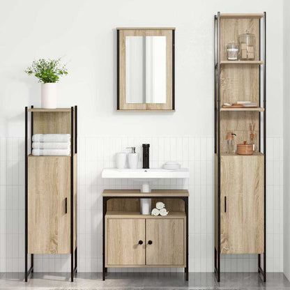 Badeværelsesmøbel Sæt 4 Pcs Sonoma-eg 33 X 33 X 185.5 Cm - Billede 4