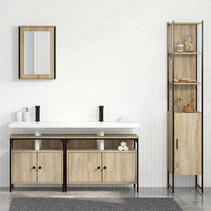 Badeværelsesmøbel Sæt 4 Pcs Sonoma-eg 33 X 33 X 185.5 Cm - Billede 4