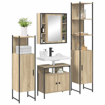 Badeværelsesmøbel Sæt Andet 4 Pcs Sonoma-eg 33 X 33 X 185.5 Cm - Billede 3