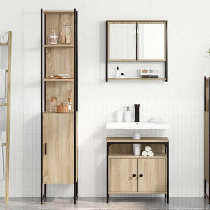 Badeværelsesmøbel Sæt Andet 3 Pcs Sonoma-eg 33 X 33 X 185.5 Cm - Billede 4