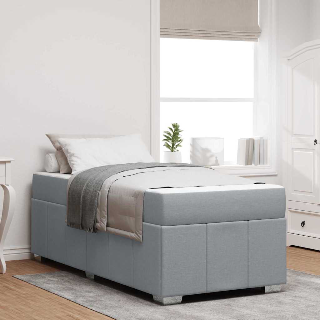 Sengestel Med Madras Lysegrå 80 X 200 Cm Stof - Hovedbillede