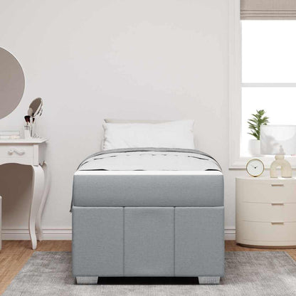 Sengestel Med Madras Lysegrå 80 X 200 Cm Stof - Billede 5