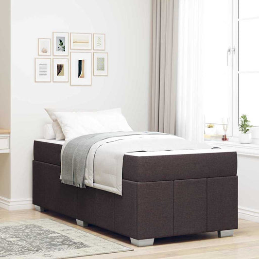 Sengestel Med Madras Mørkebrun 90 X 190 Cm Stof - Hovedbillede