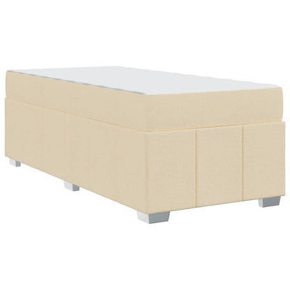 Sengestel Med Madras Creme 90 X 200 Cm Stof - Billede 8