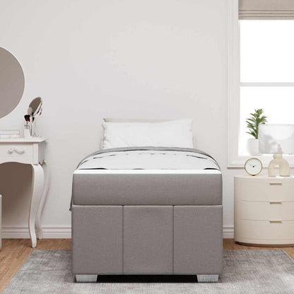 Sengestel Med Madras Gråbrun 120 X 190 Cm Stof - Billede 4