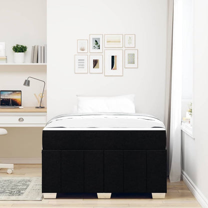 Sengestel Med Madras Sort 120 X 200 Cm Stof - Billede 5