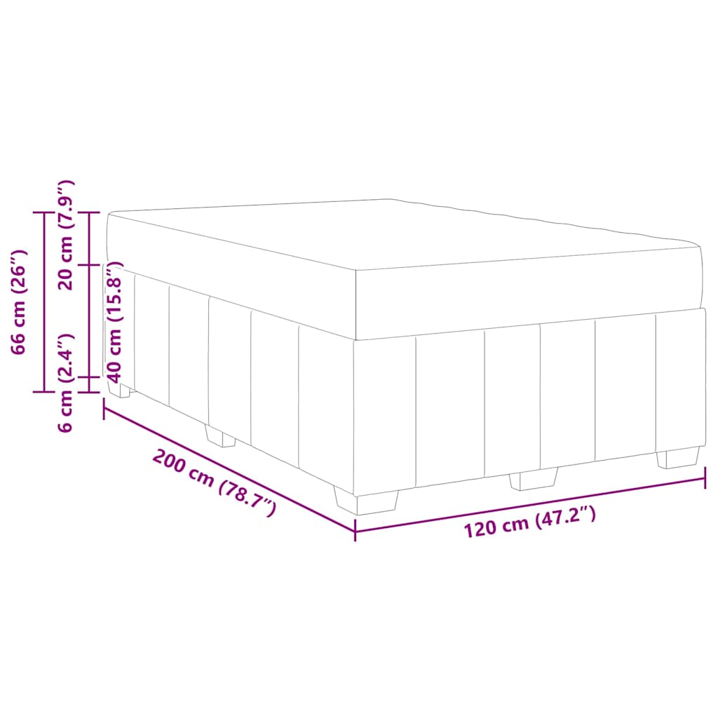Sengestel Med Madras Sort 120 X 200 Cm Stof - Billede 12