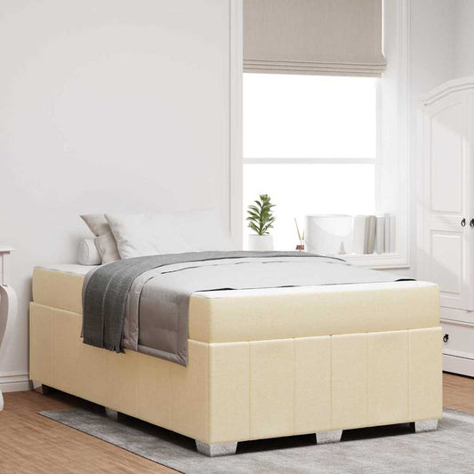 Sengestel Med Madras Creme 120 X 200 Cm Stof - Hovedbillede