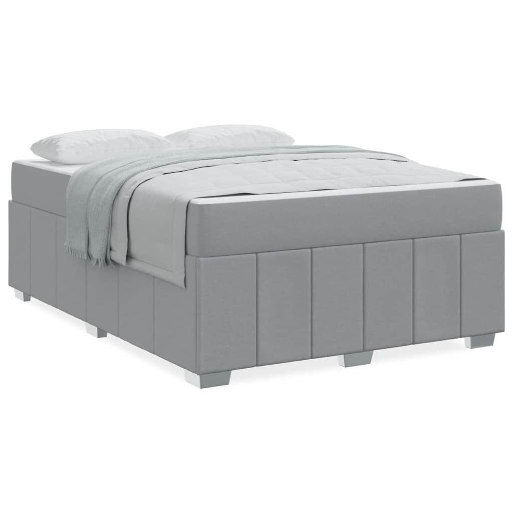 Sengestel Med Madras Lysegrå 140 X 200 Cm Stof - Billede 4