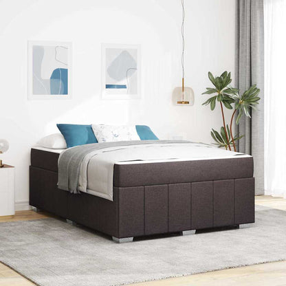 Sengestel Med Madras Mørkebrun 140 X 200 Cm Stof - Hovedbillede